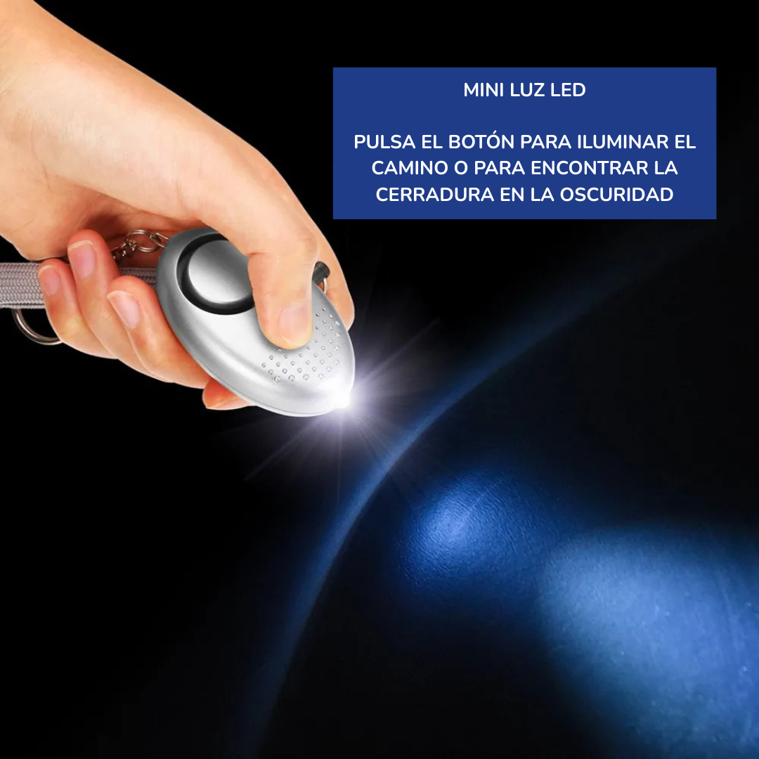 ALARMA PERSONAL DE EMERGENCIA 130DB CON LLAVERO DE SEGURIDAD