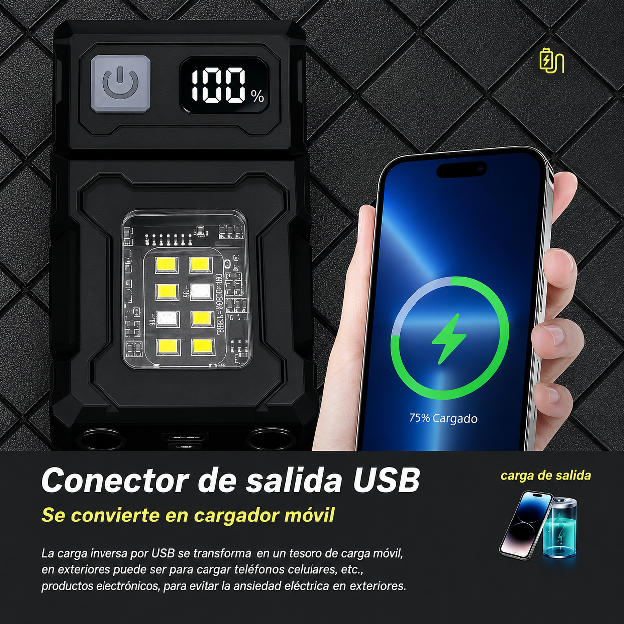 MINI LINTERNA TÁCTICA RECARGABLE USB LED MULTIFUNCIONAL