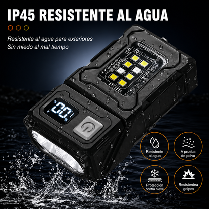 MINI LINTERNA TÁCTICA RECARGABLE USB LED MULTIFUNCIONAL