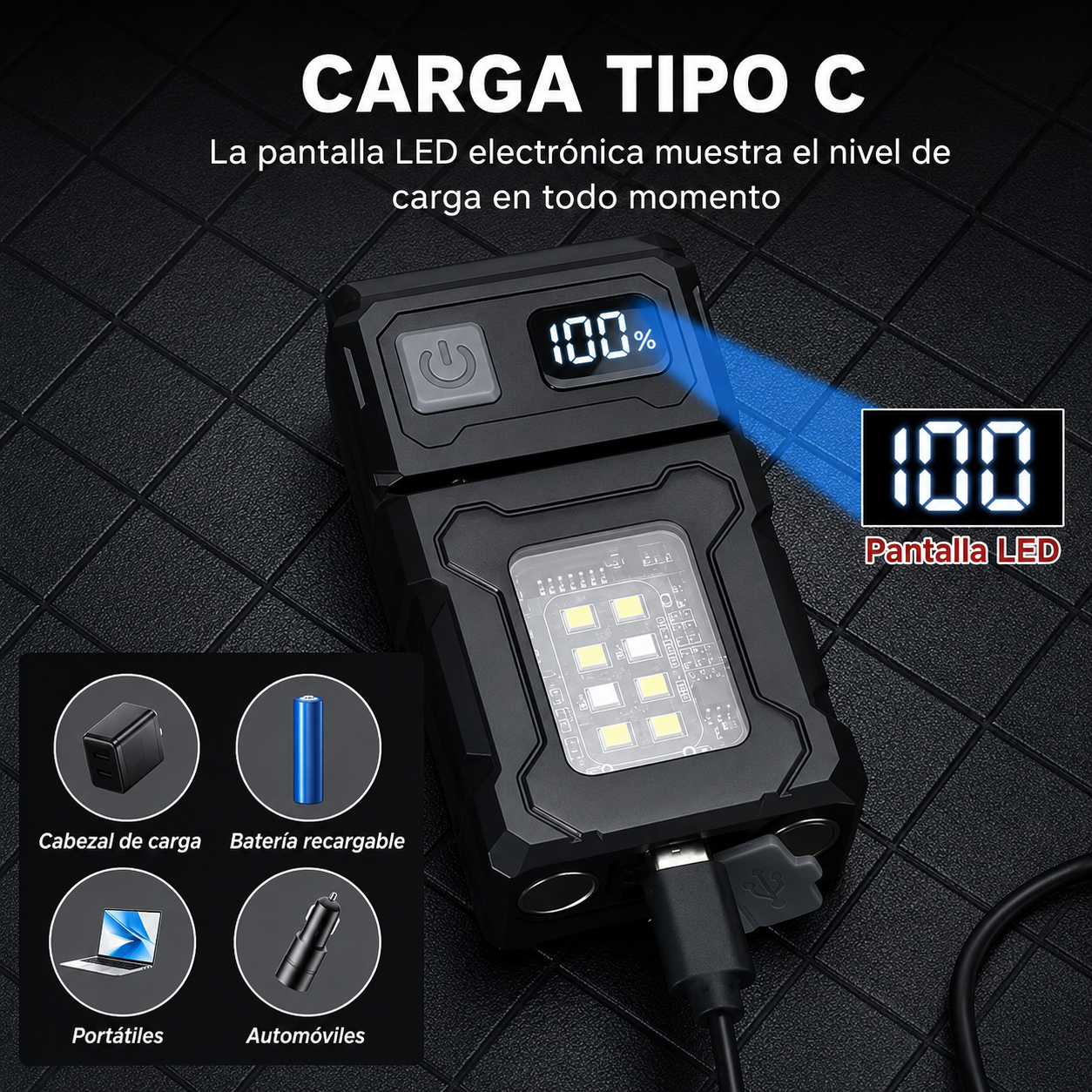 MINI LINTERNA TÁCTICA RECARGABLE USB LED MULTIFUNCIONAL