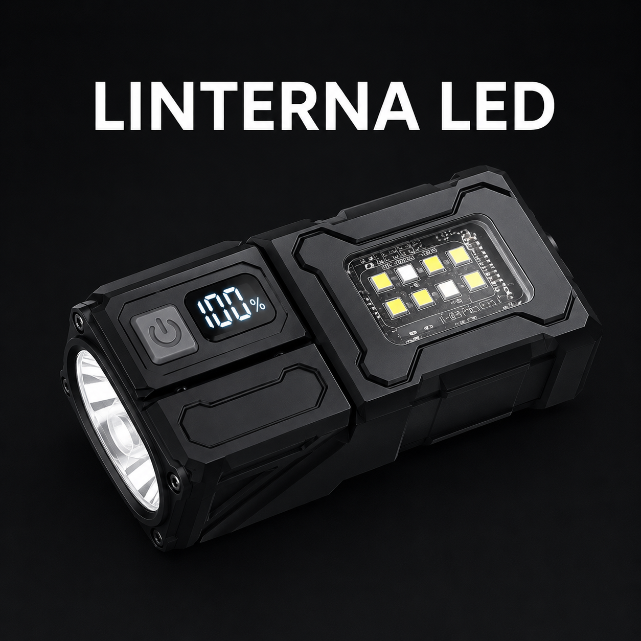 MINI LINTERNA TÁCTICA RECARGABLE USB LED MULTIFUNCIONAL