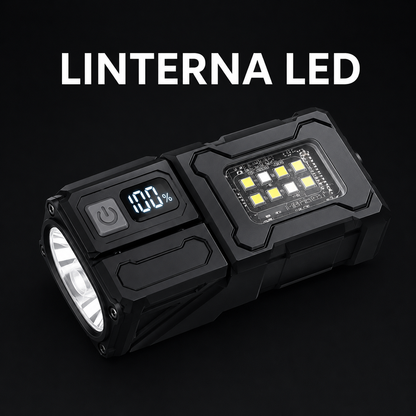 MINI LINTERNA TÁCTICA RECARGABLE USB LED MULTIFUNCIONAL