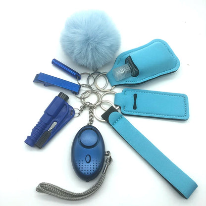 KIT DE LLAVEROS DE SEGURIDAD Y AUTODEFENSA DE 8 PIEZAS PARA MUJER