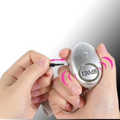 ALARMA PERSONAL DE EMERGENCIA 130DB CON LLAVERO DE SEGURIDAD
